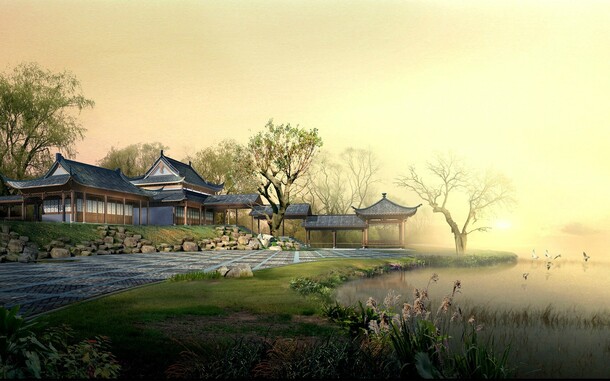 绝美古典中国风风景PNG透明背景高清图片素材，一键下载设计新灵感