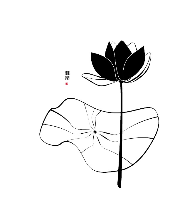 荷花水墨手绘，中国风动植物元素PNG透明图片，高清设计素材下载