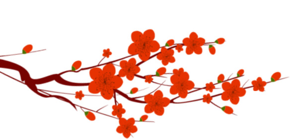 高清腊梅PNG透明素材，漂浮花瓣PSD设计元素，免费下载