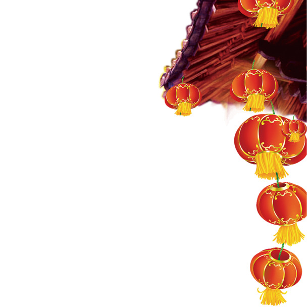 屋檐灯笼PNG透明图，中国风装饰元素，高清素材免费下载
