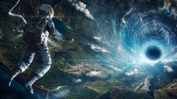 宇航员遨游太空PNG高清透明背景图，抽象梦幻设计素材下载