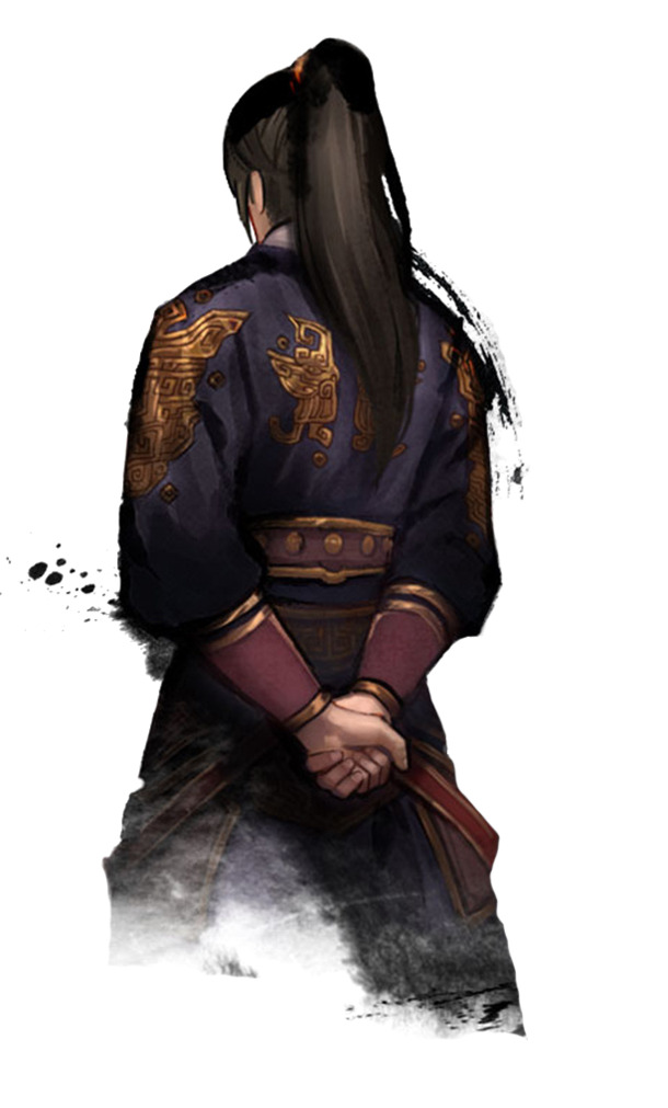 黑衣男子古风背影手绘，高清PNG透明素材，卡通手绘元素设计下载