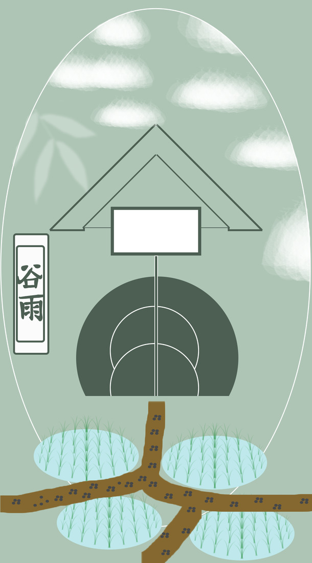 谷雨节气清新PNG透明图，节日背景PSD素材免费下载