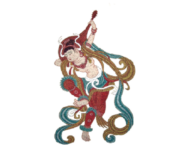 中国风敦煌壁画PNG透明高清素材，创意装饰元素免费下载