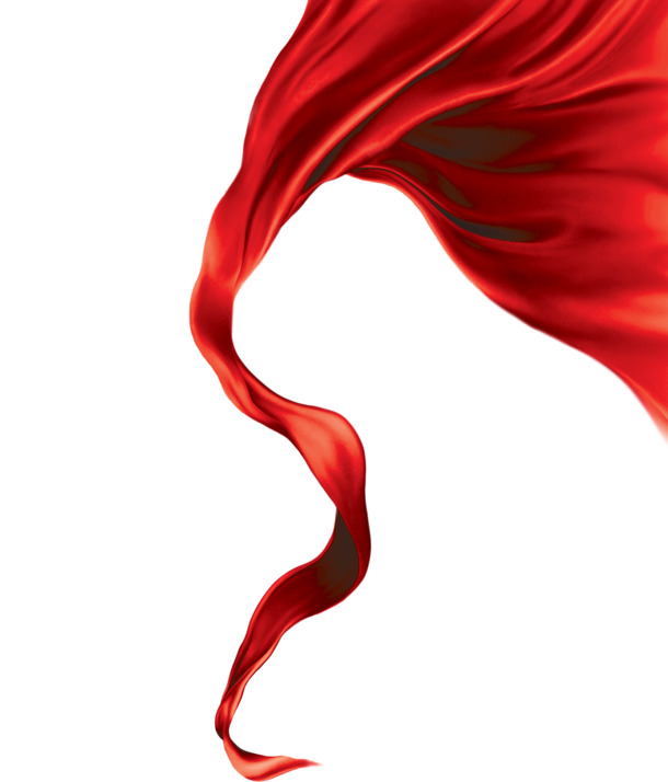 高清红色企业丝带PNG素材，透明漂浮元素，创意彩带图片下载