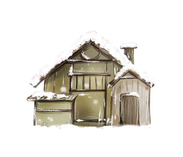 圣诞雪屋PNG透明图，高清节日元素，设计素材免费下载