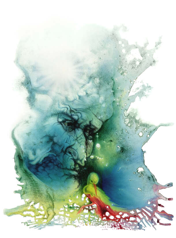 抽象油画人物PNG透明背景设计素材，高清底纹元素，免费下载