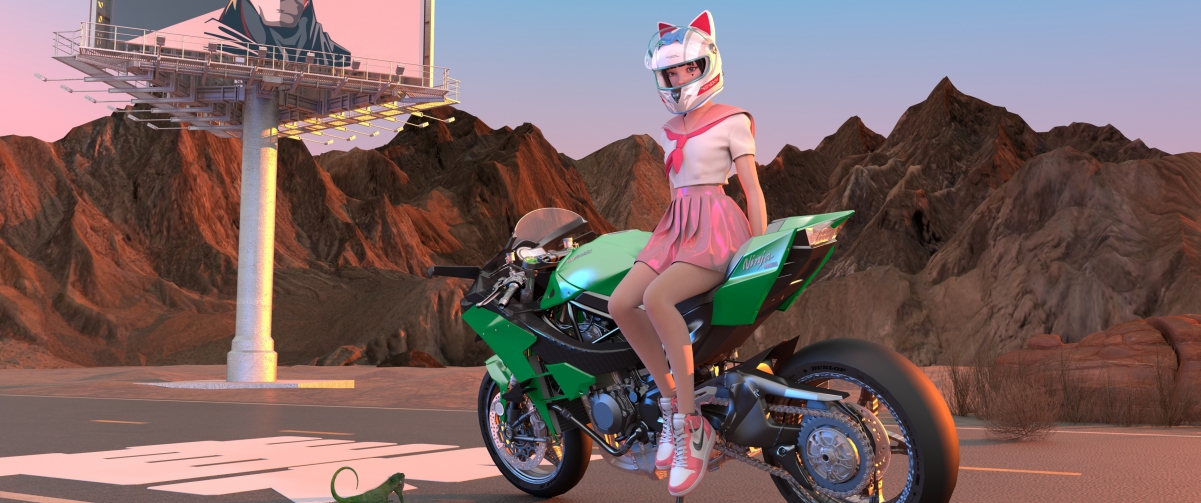 集原美高清动漫壁纸，摩托车主题4K带鱼屏壁纸，3440x1440分辨率，免费下载