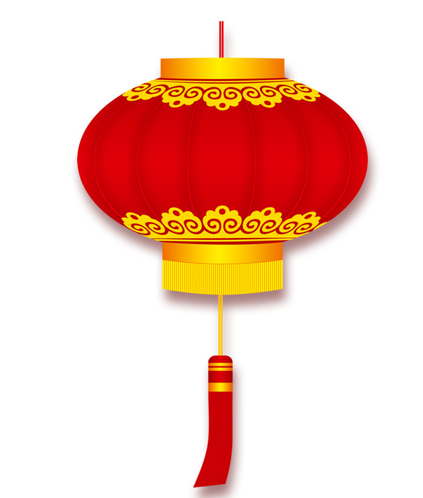 中国式红色灯笼PNG透明图，节日元素高清素材，春节元宵通用，免费下载