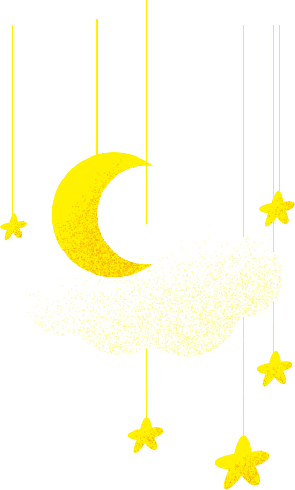 月亮星星装饰素材，高清PNG透明图片，创意装饰元素下载