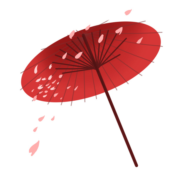中国风小雨伞PNG透明图片，高清装饰元素，设计素材免费下载