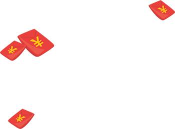 创意扁平红包PNG透明图片，高清红色漂浮元素，设计素材下载