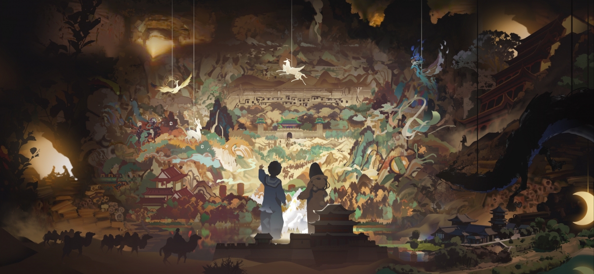 敦煌奇妙夜，绝美插画演绎奇幻之旅，4K高清壁纸免费下载