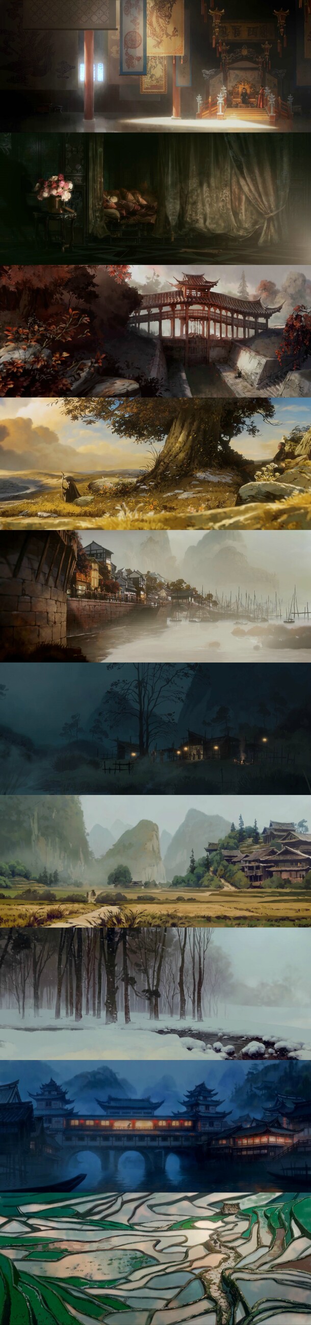 古典宫廷油画海报背景，高清PNG透明中国风图片素材下载