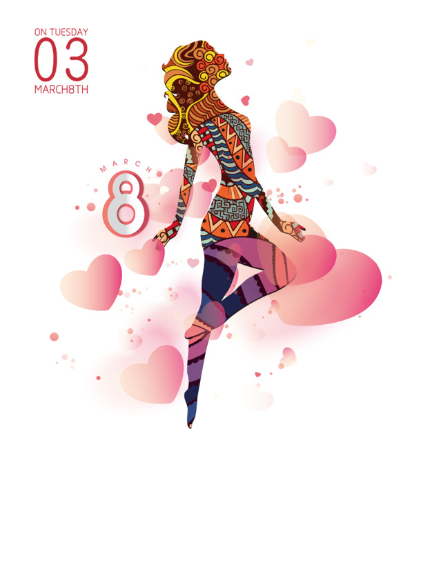 妇女节高清PNG素材，时尚女生节日元素，透明图片设计下载