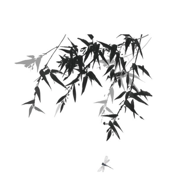 水墨竹子PNG透明图片，高清装饰元素，植物设计素材下载