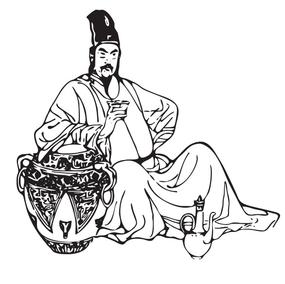 商朝风韵黑白剪影PNG素材，高清透明，节日专属（元旦、春节、元宵）设计资源下载