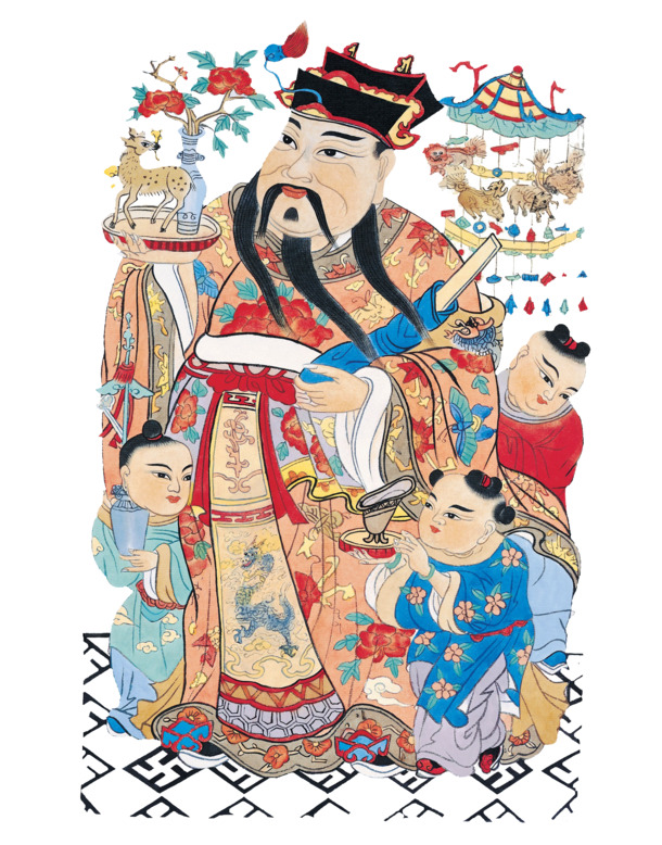 春节门神年画PNG透明图，节日元素高清素材，元旦春节元宵任选下载