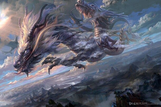 动漫魔幻神兽，宽屏高清PNG透明背景，卡通手绘图片素材下载