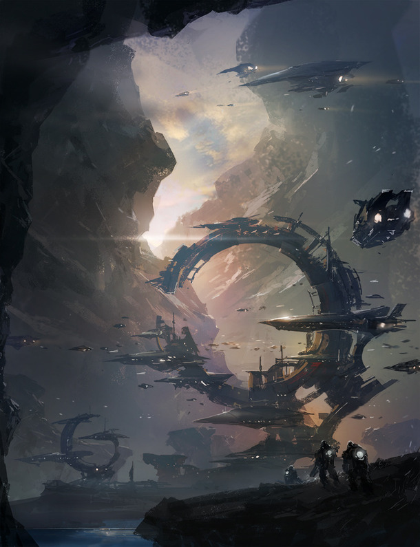 手绘科幻电影场景PNG透明背景，高清卡通手绘设计素材下载