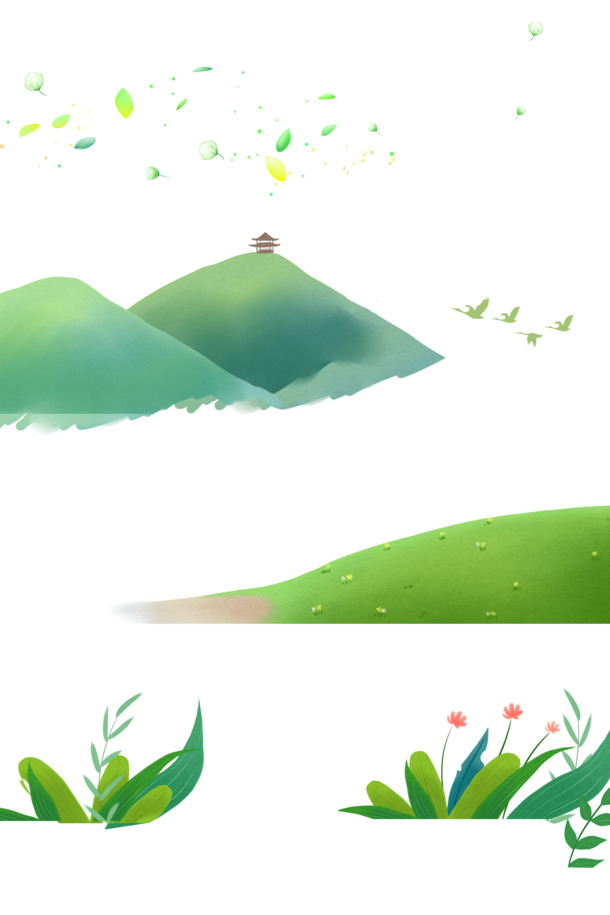 古典中国风图片素材，山水亭台楼阁，远山高清PNG透明背景