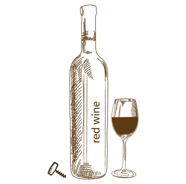 卡通手绘红酒杯PNG透明图，高清素材，创意卡通元素设计下载
