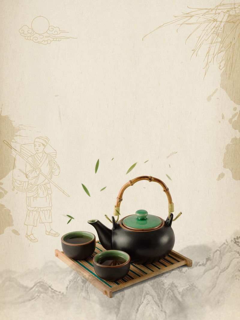 复古中国风茶魂茶文化宣传海报设计素材，高清JPG+PSD格式下载