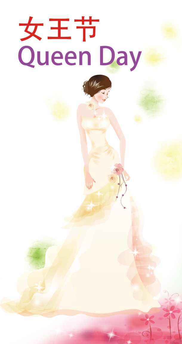 妇女节创意元素PNG，高清透明图片素材，分层设计，轻松下载