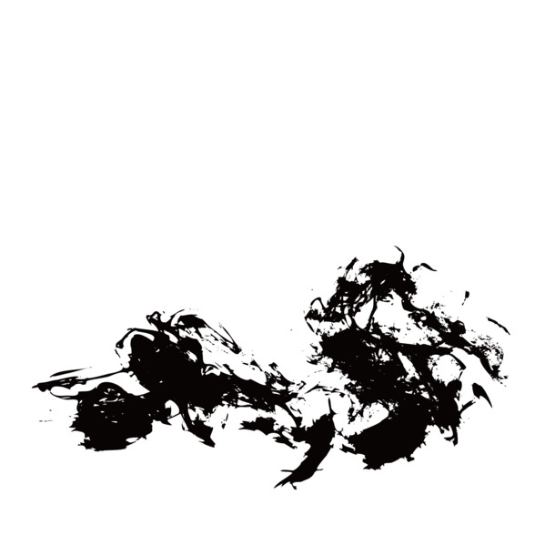 高清黑色抽象墨迹PNG素材，透明笔触装饰元素，免费下载