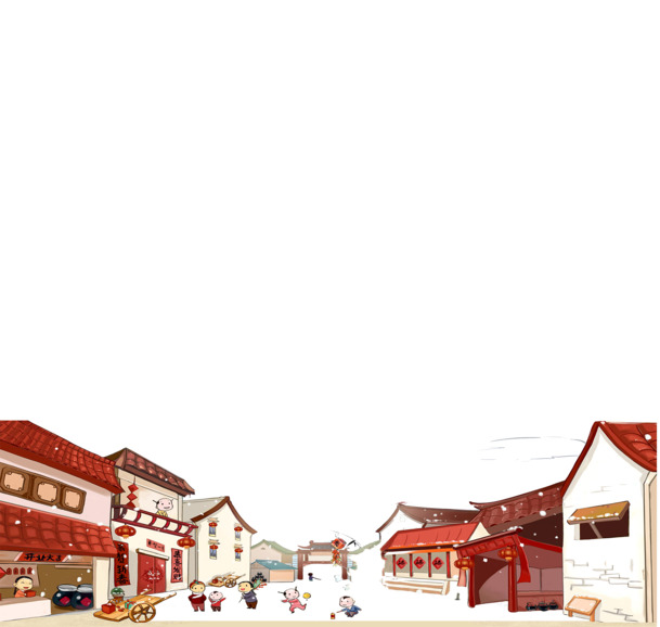 春节插画场景PNG透明图，高清节日元素，元旦、春节、元宵素材下载