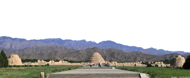 宁夏西夏王陵旅游景区，高清PNG透明背景风景图片，设计素材免费下载
