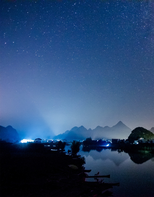 蓝色夜幕高清PNG透明背景，创意场景设计素材，免费下载