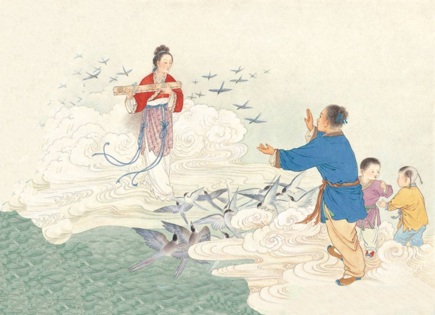 国画风格节日元素PNG透明图，情人节设计素材高清下载