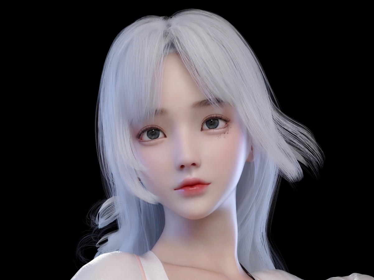 个性白发美女主题，麻匪风格平板壁纸，高清2732x2048，免费下载