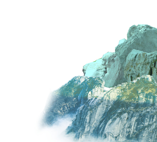 中国山水画高清PNG透明背景素材，风景摄影PSD设计元素下载