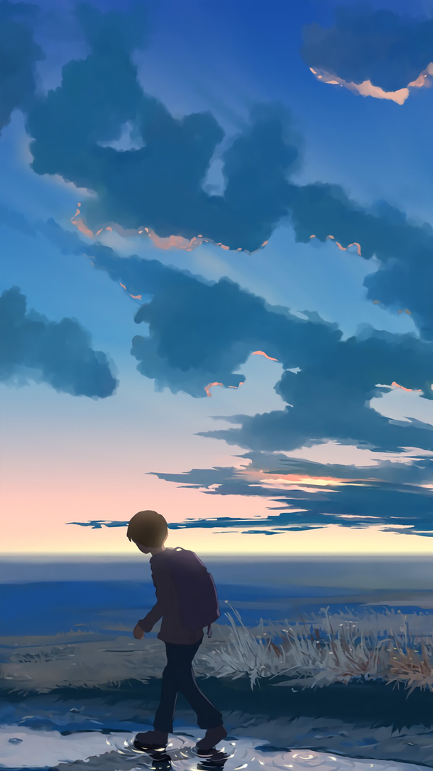 蓝色云彩插画，高清PNG透明背景，卡通手绘素材免费下载