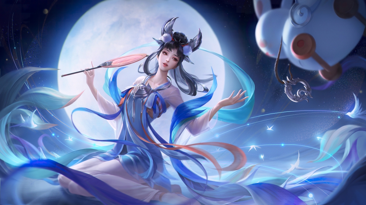 王者荣耀嫦娥如梦令同人壁纸，超高清4K动漫图片，3840x2160分辨率下载