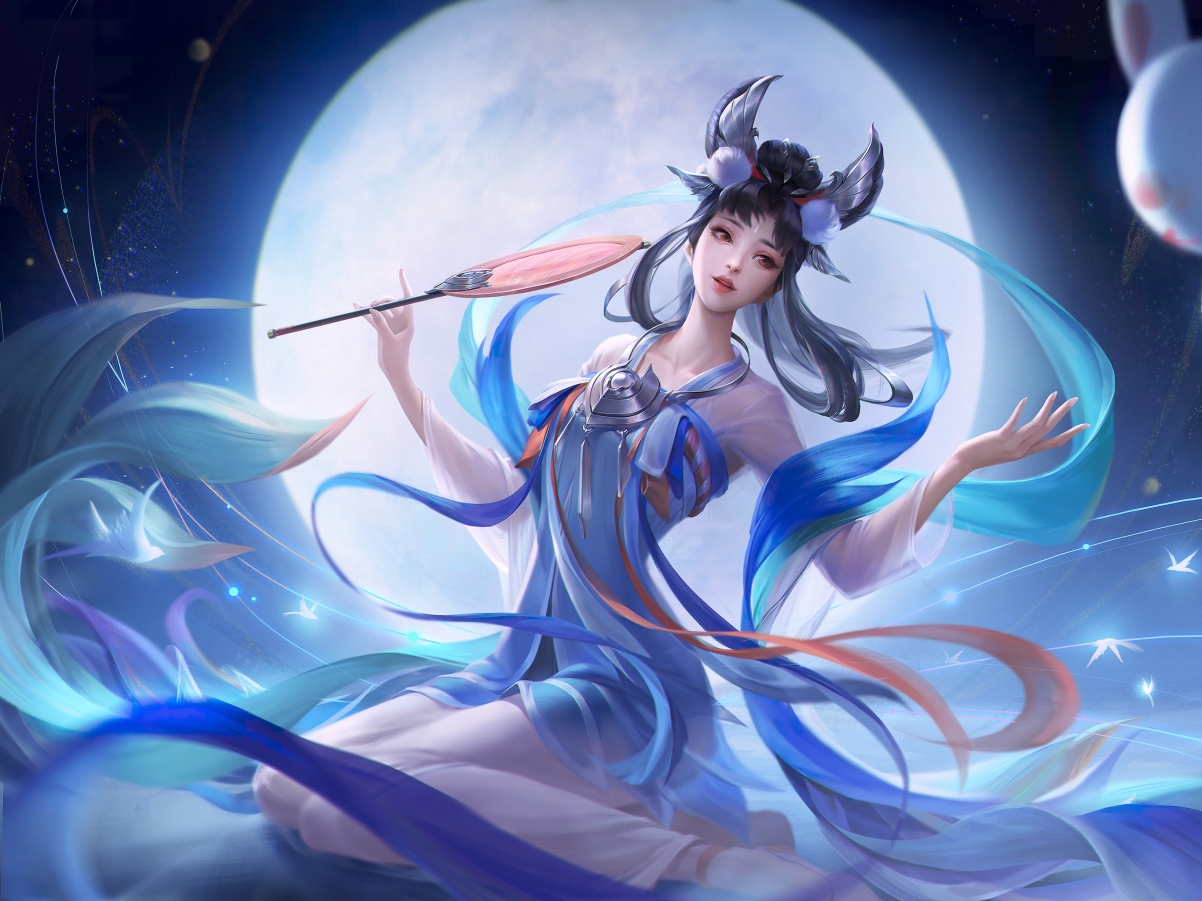 王者荣耀嫦娥如梦令同人iPad高清壁纸，2732x2048超清下载