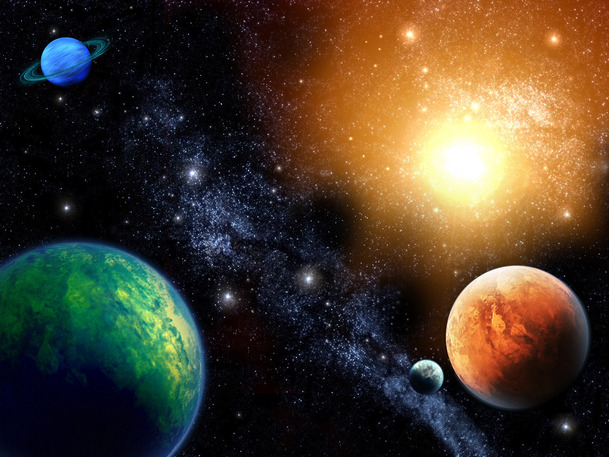 星球宇宙太阳系天体PNG透明图，高清抽象梦幻背景设计素材下载