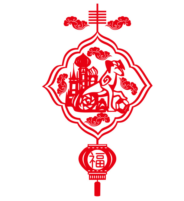 春节喜庆窗贴PNG，吉祥平安，阖家欢乐，节日素材免费下载