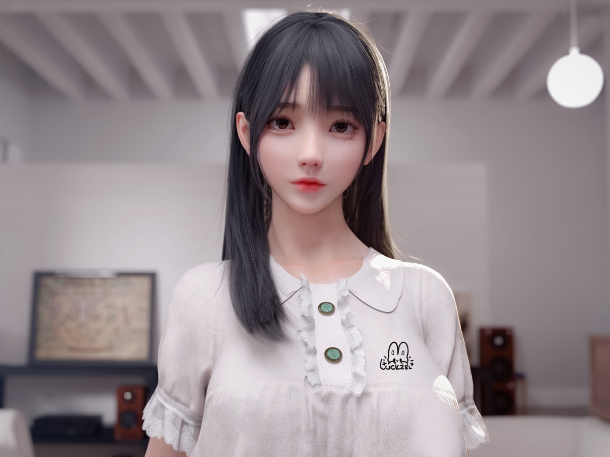 麻匪女仆高清壁纸，长发白衣美女，平板尺寸2732x2048，精美图片免费下载