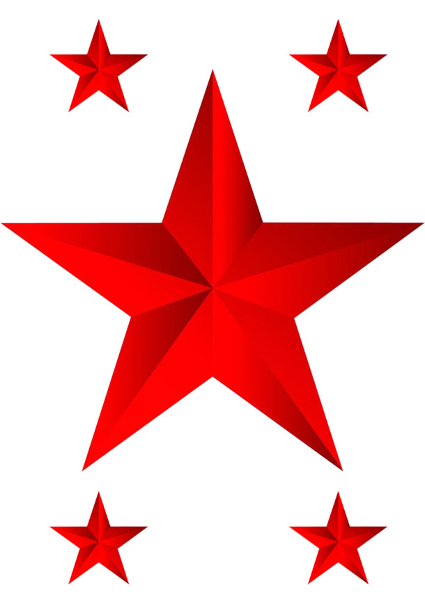 国庆节日元素，红色五星高清PNG透明图片，设计素材免费下载