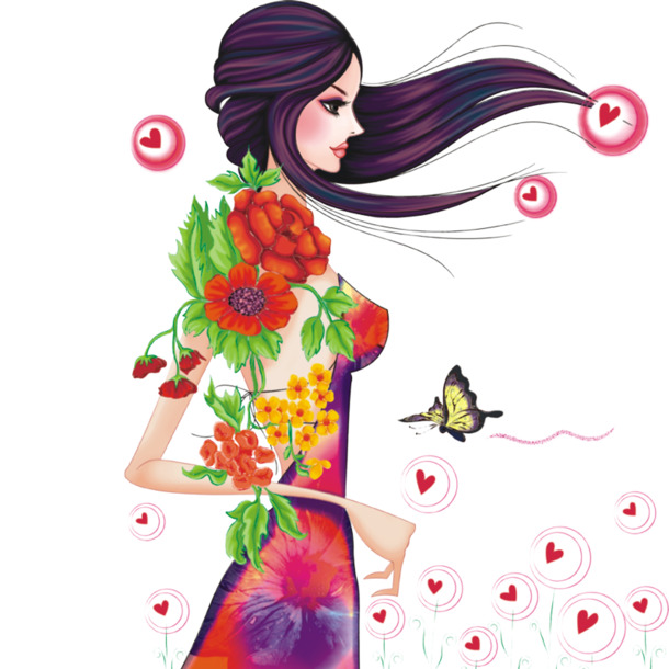 妇女节设计素材，卡通女性高清PNG透明图片，节日元素精选下载