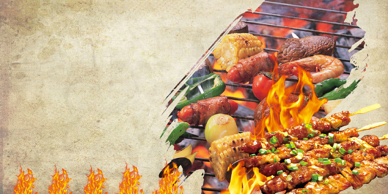 高清烧烤美食海报背景JPG素材，另类创意图片设计，免费下载