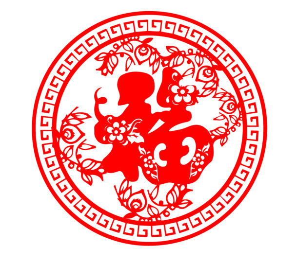 新春佳节福字剪纸艺术，高清PNG透明图，节日元素设计素材免费下载