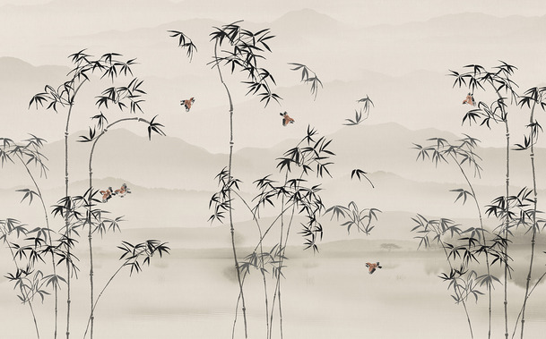 中国古风竹韵，水墨竹画PNG高清透明背景，古典中国风设计素材下载