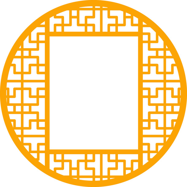 中式窗格边框屏风PNG透明图，高清装饰元素边框素材下载