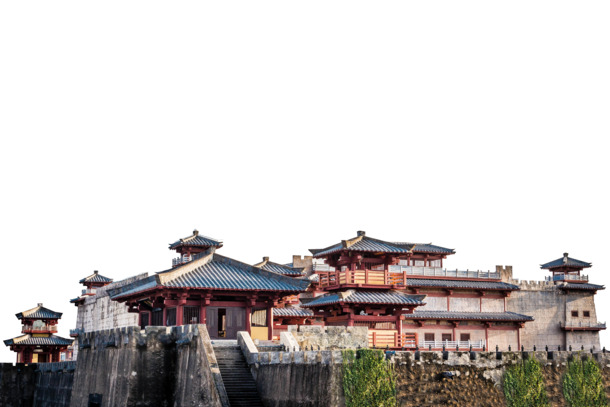秦王宫建筑高清PNG透明背景图，精美场景背景设计素材下载