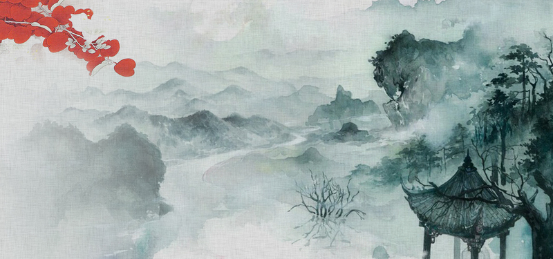 复古中国风工笔画花鸟鱼虫背景设计图，高清JPG+PSD素材下载
