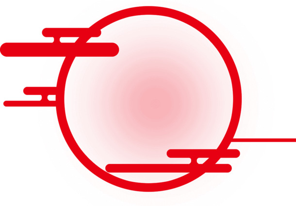 中国风红色线条圆圈PNG透明图片，精美边框装饰素材，高清下载